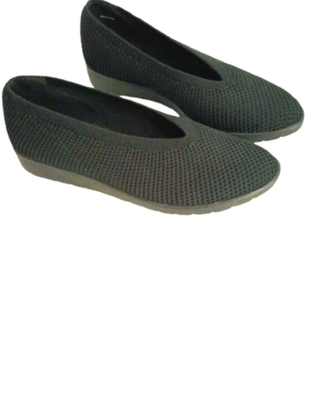 Eileen Fisher Black Slip On Shoe 7 Women's Flat Seam Knit Casual Loafer